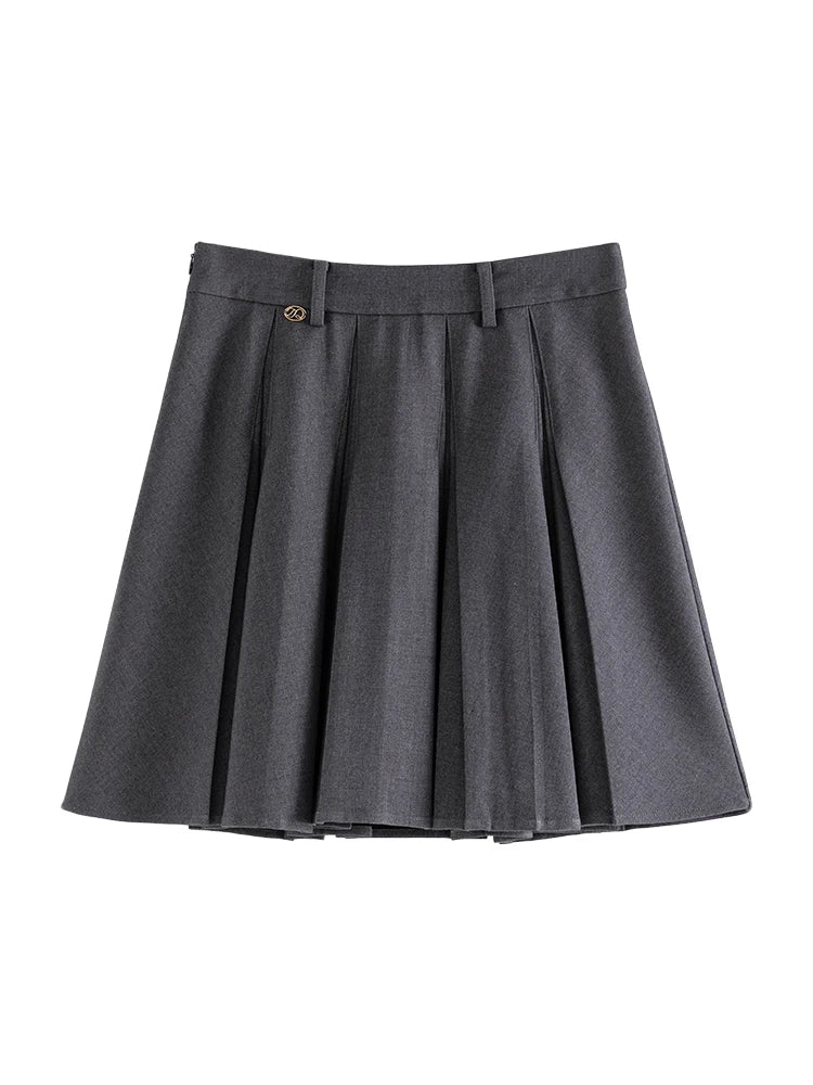 Structured Pleated Mini Skirt