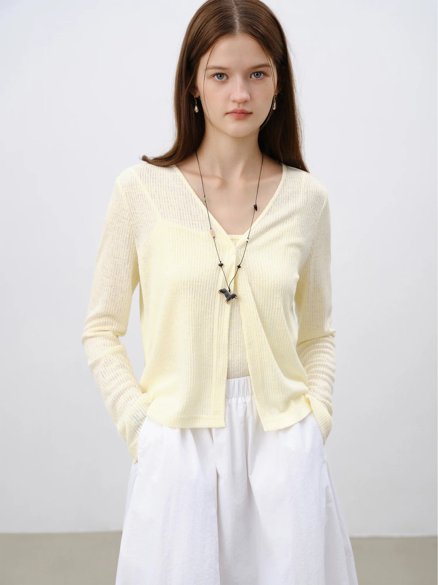 Light Grey Ribbed Knit Top
