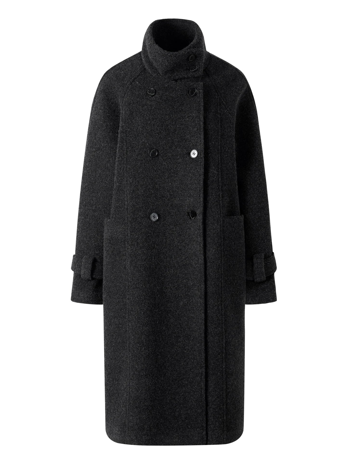 Charcoal Double Breasted Wool Coat