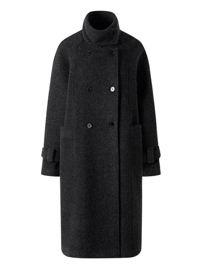 Charcoal Double Breasted Wool Coat