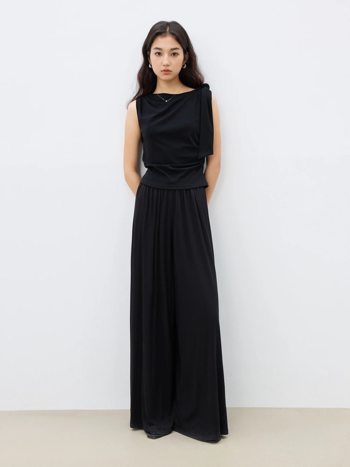 Rust One Shoulder Tie Top