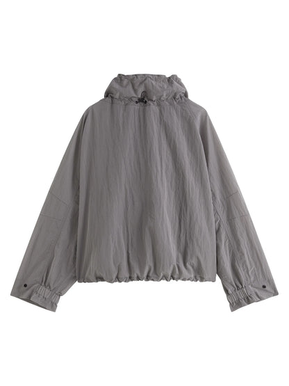 Grey Hooded Utility Jacket