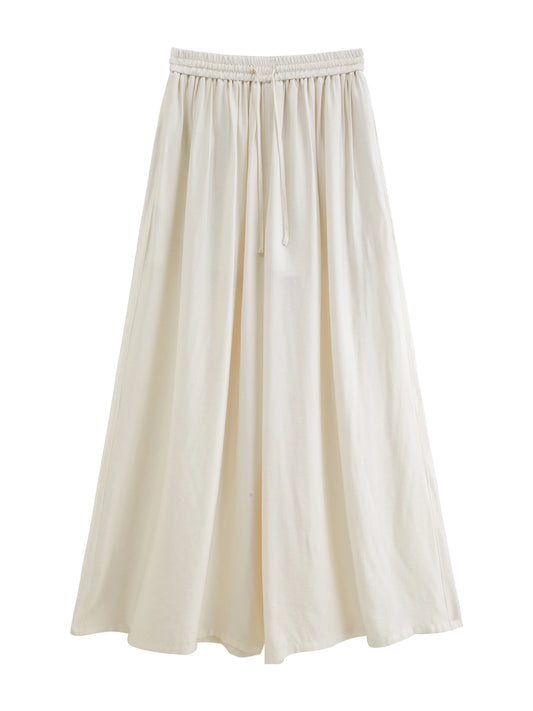 Ivory Drawstring Wide Leg Culottes