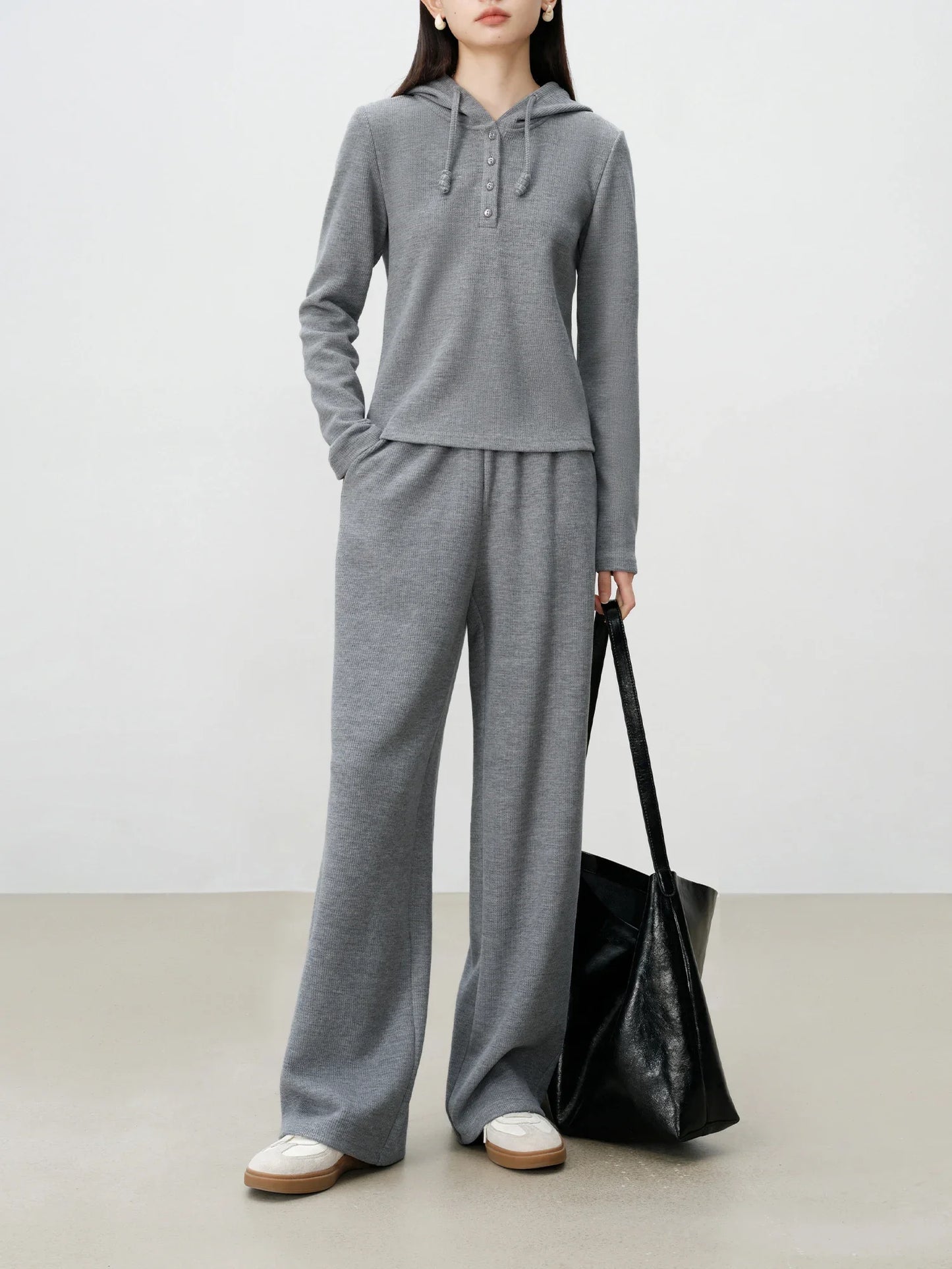 Ivory Hooded Long Sleeve Top