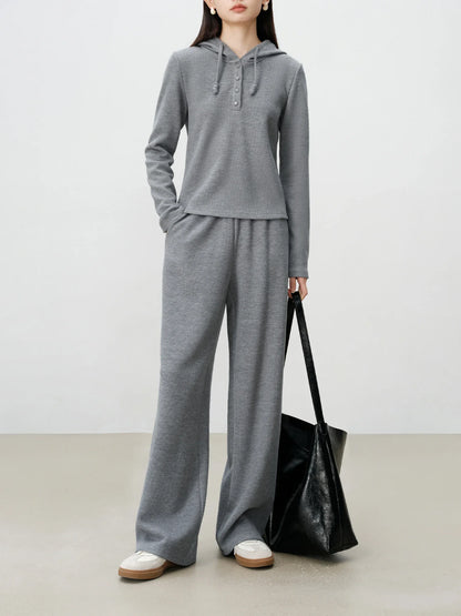 Ivory Hooded Long Sleeve Top