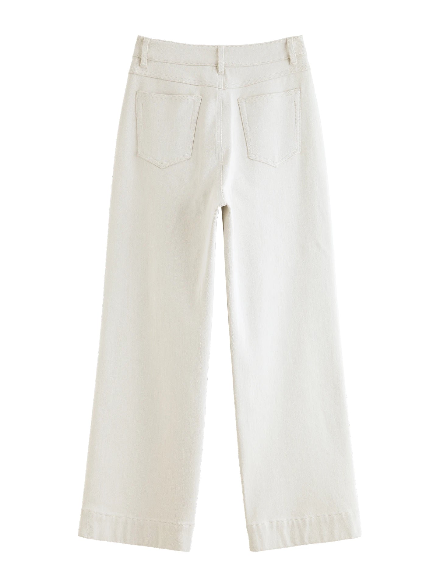 White Cropped Straight Jeans