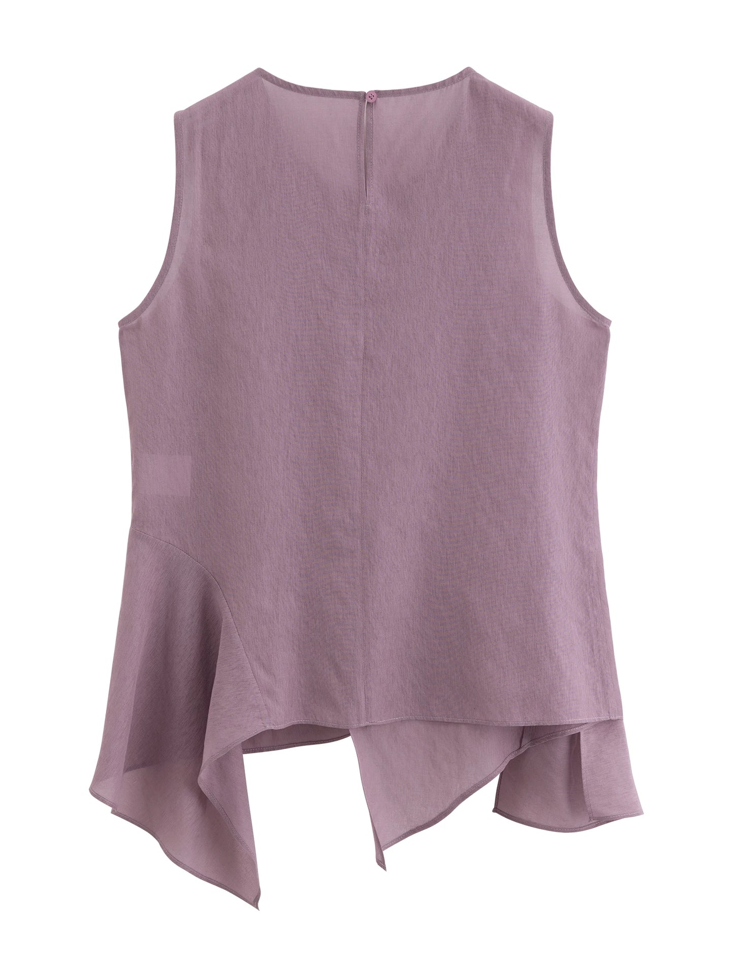 Mauve Tie Waist Sleeveless Blouse