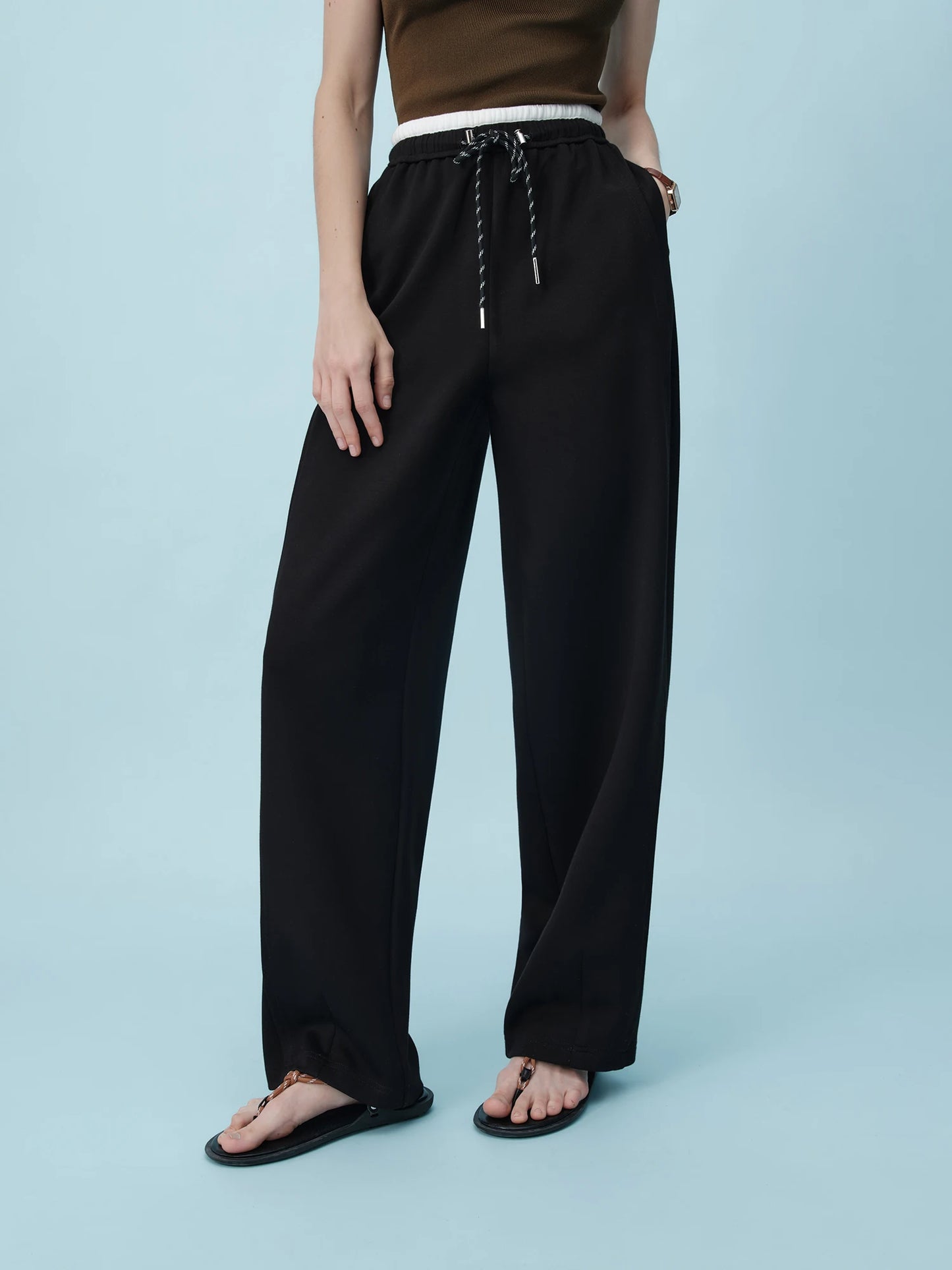 Grey Tapered Draped Trousers