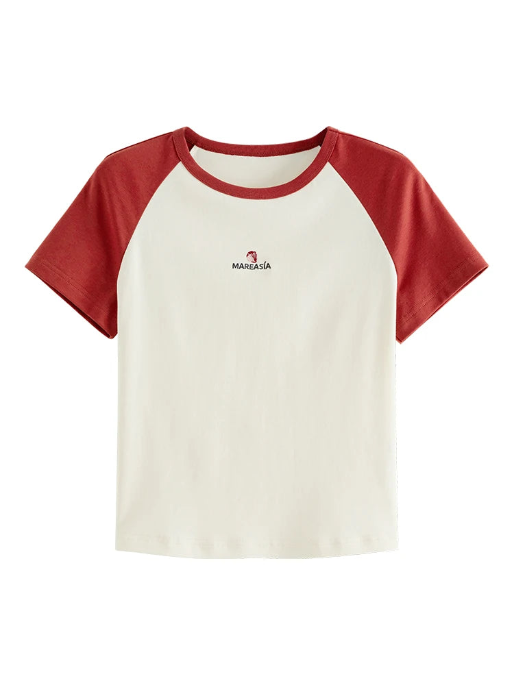 Ivory Red Raglan Graphic Tee