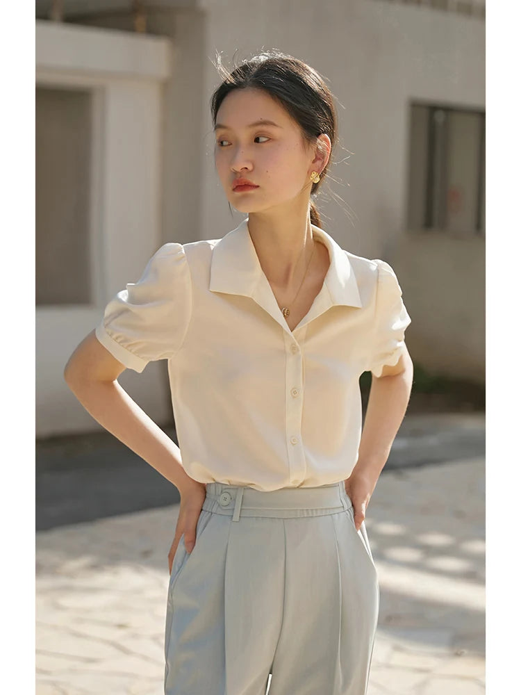 Sky Blue Short Sleeve Button Shirt