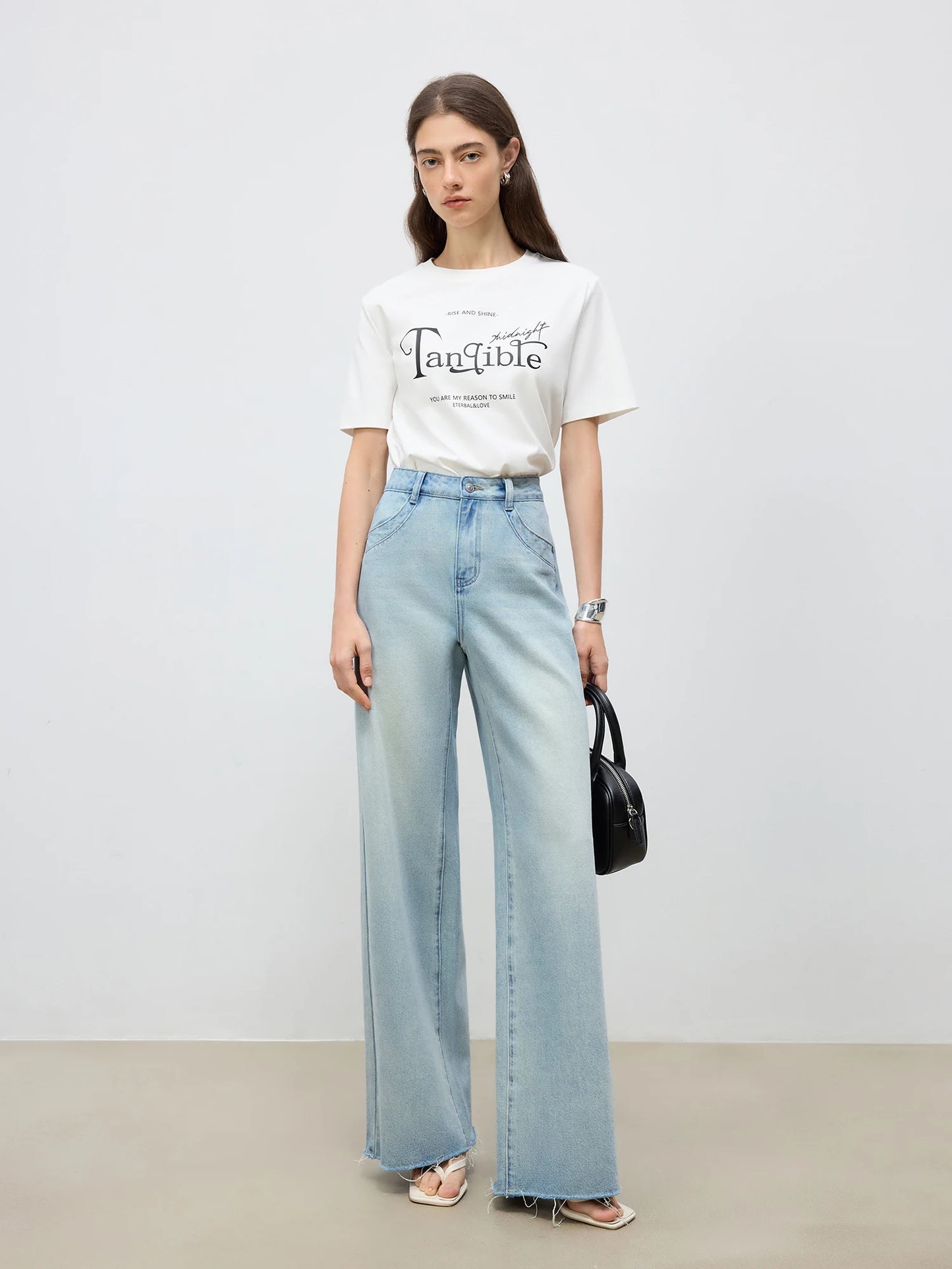 Pale Wash Wide Leg Jeans
