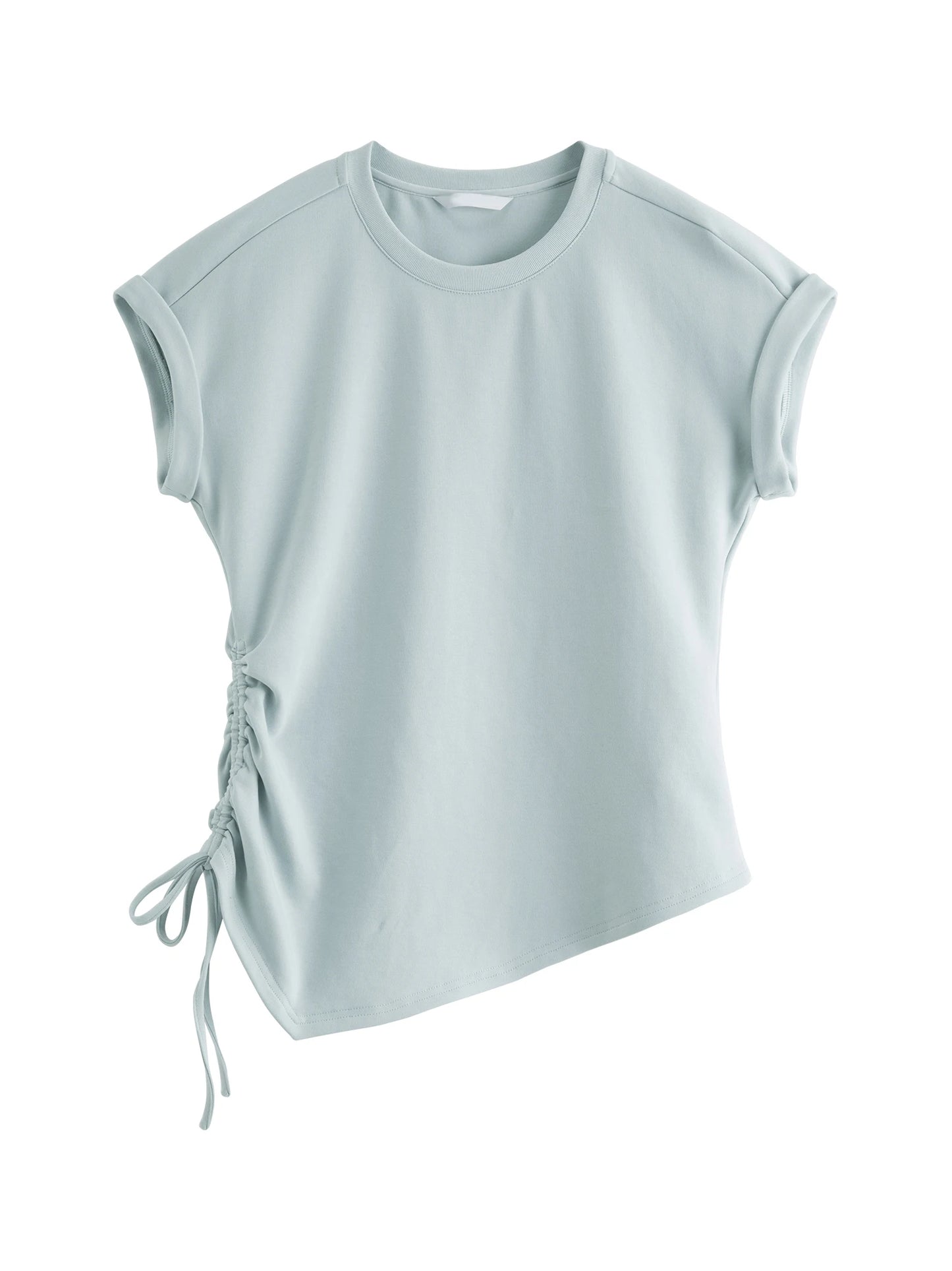 Pale Blue Drawstring Side Tee