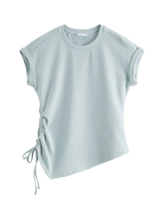 Pale Blue Drawstring Side Tee