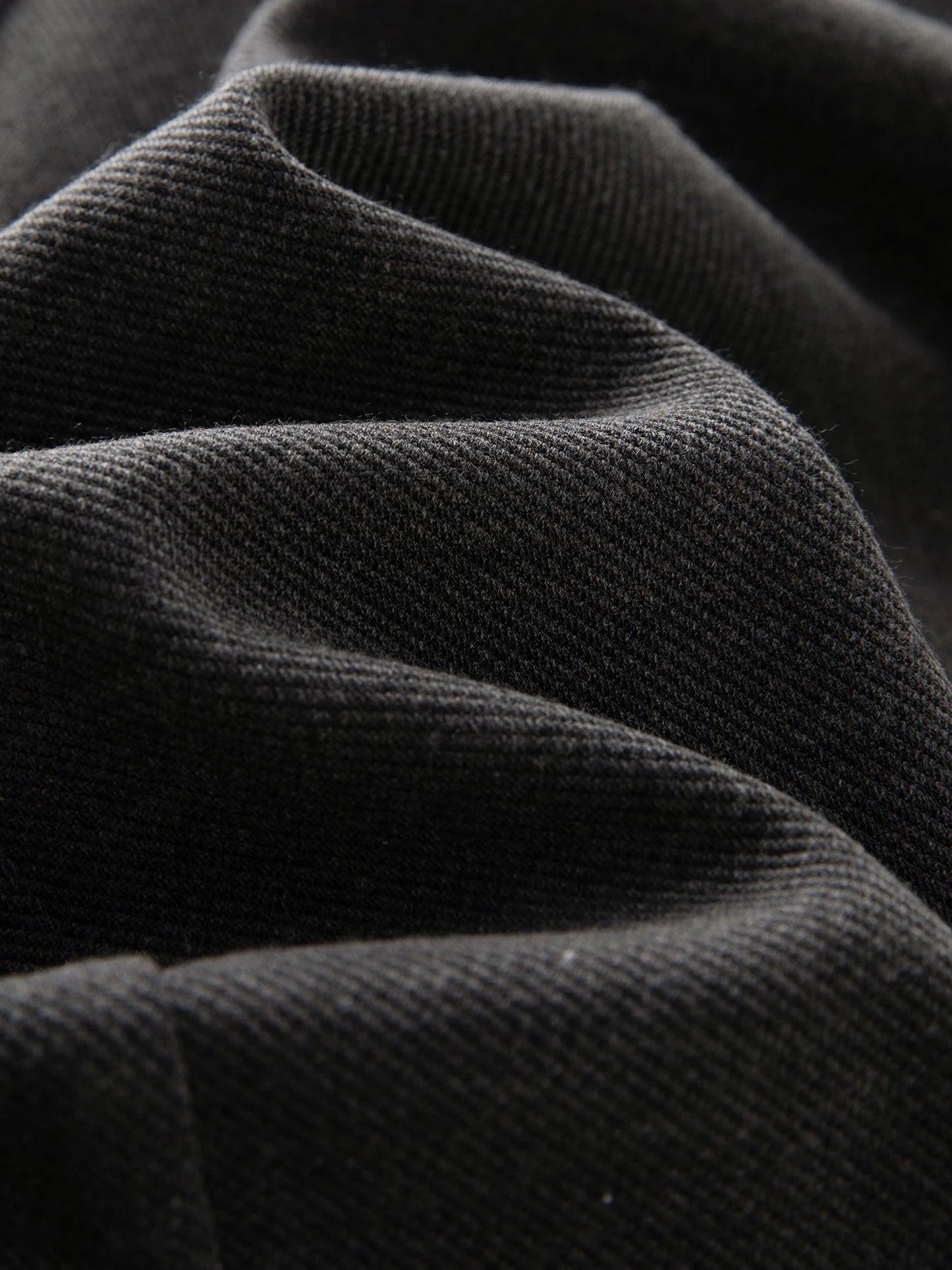 Grey Cotton Wool Straight Pants