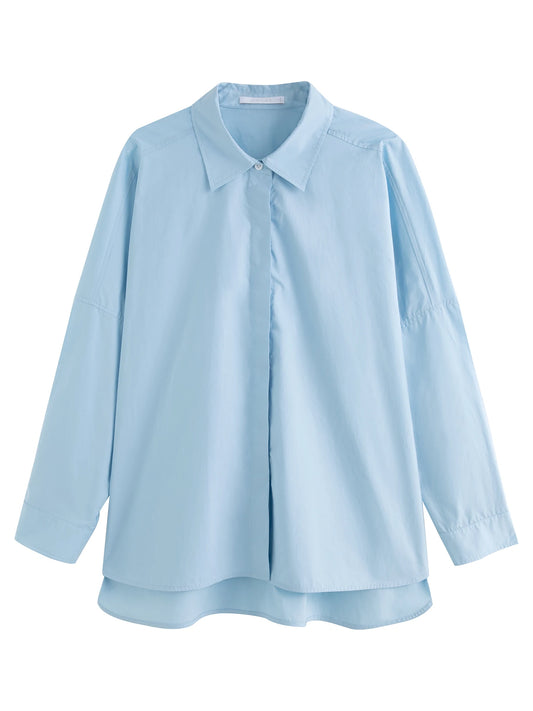 Sky Blue Button Front Shirt