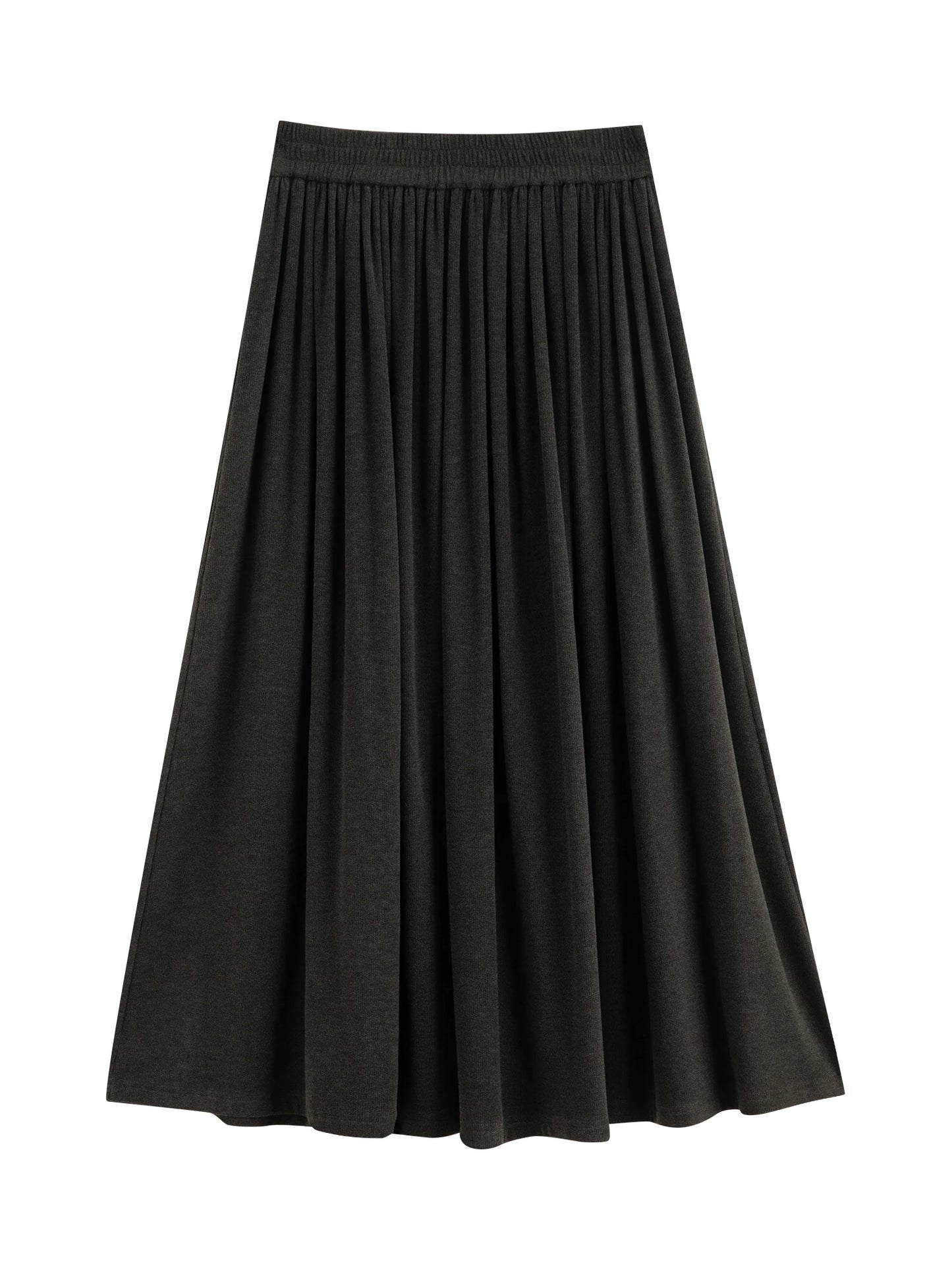 Black Knit Tee Long Skirt Set