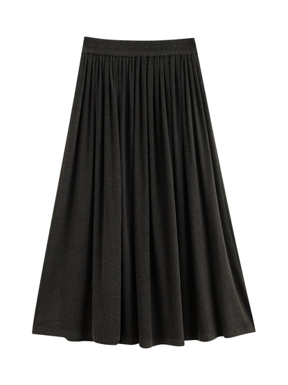 Black Knit Tee Long Skirt Set