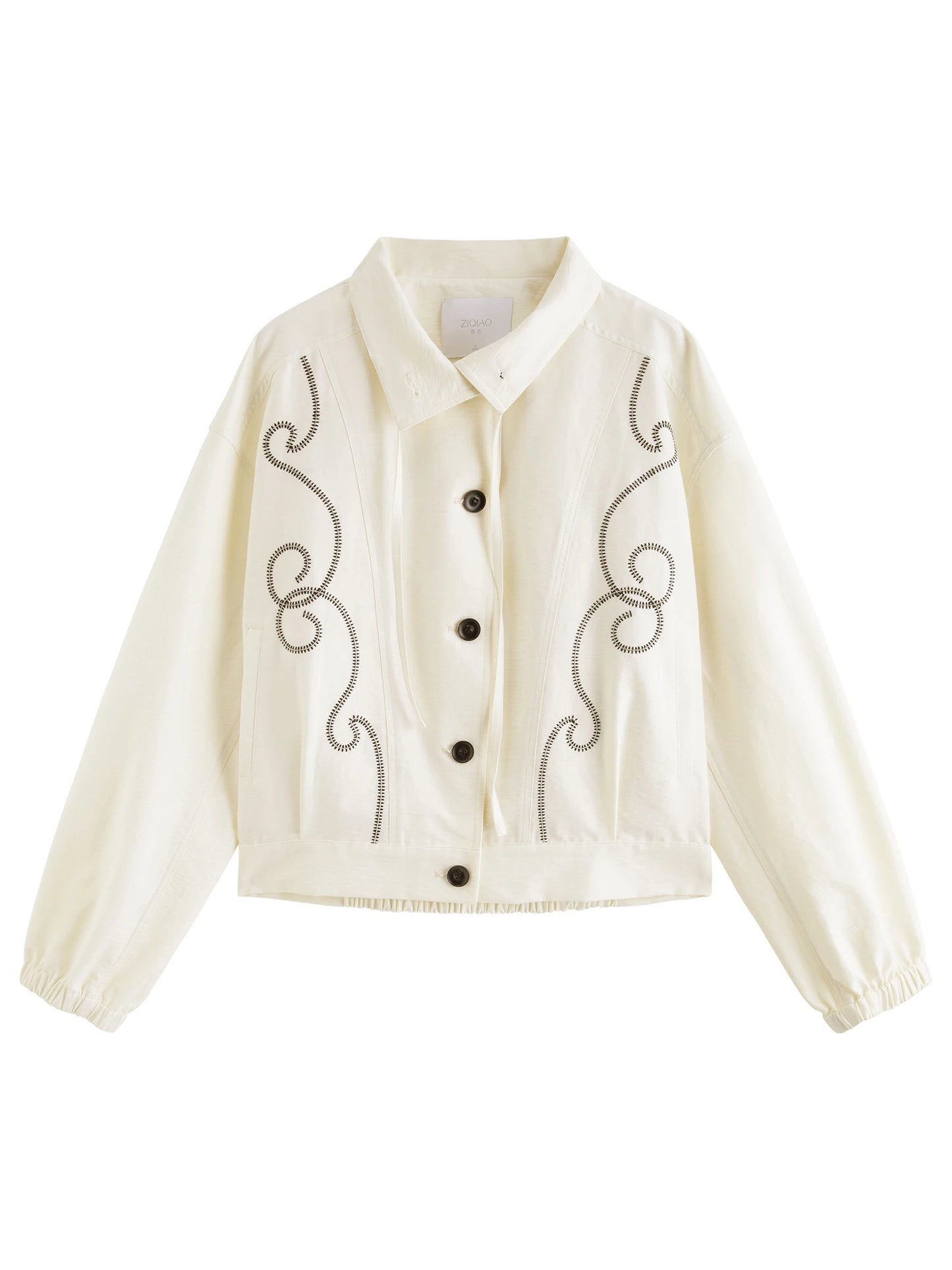 Ivory Scroll Embroidered Jacket