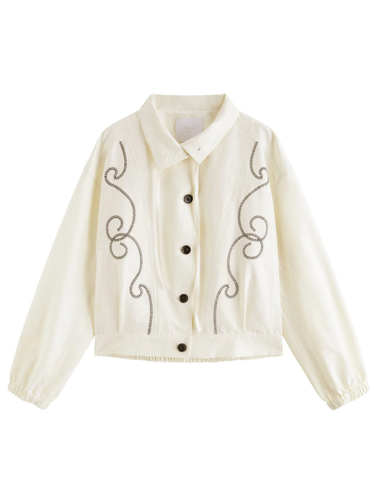 Ivory Scroll Embroidered Jacket