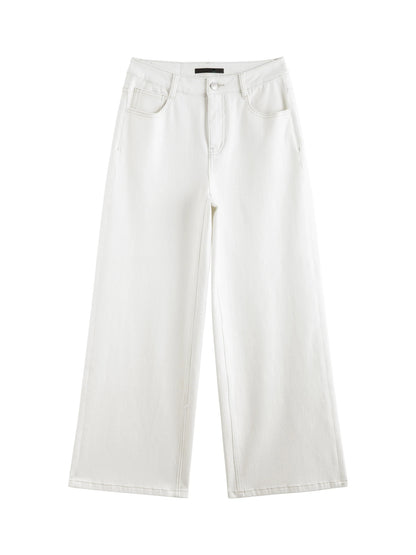 White Ankle Straight Denim Jeans