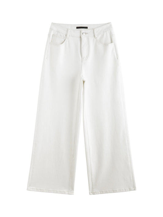 White Ankle Straight Denim Jeans