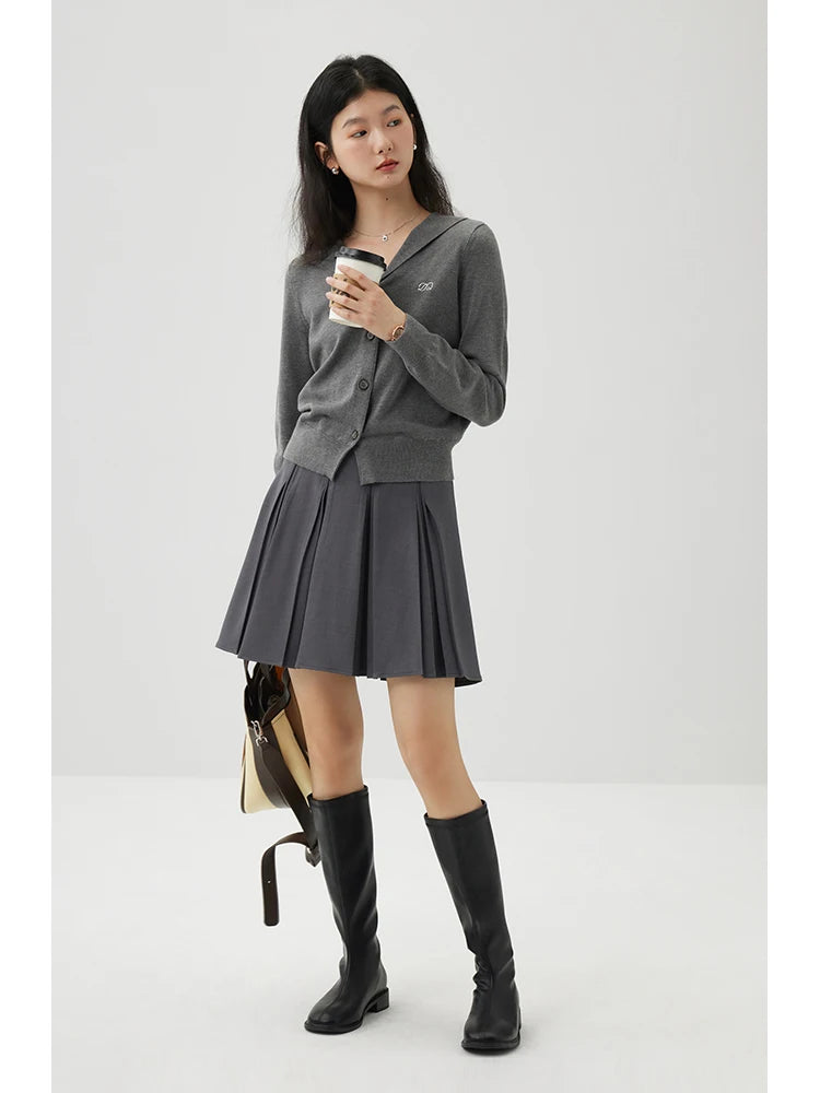 Structured Pleated Mini Skirt