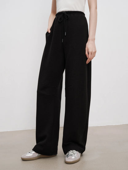 Black Knit Wide Leg Pants