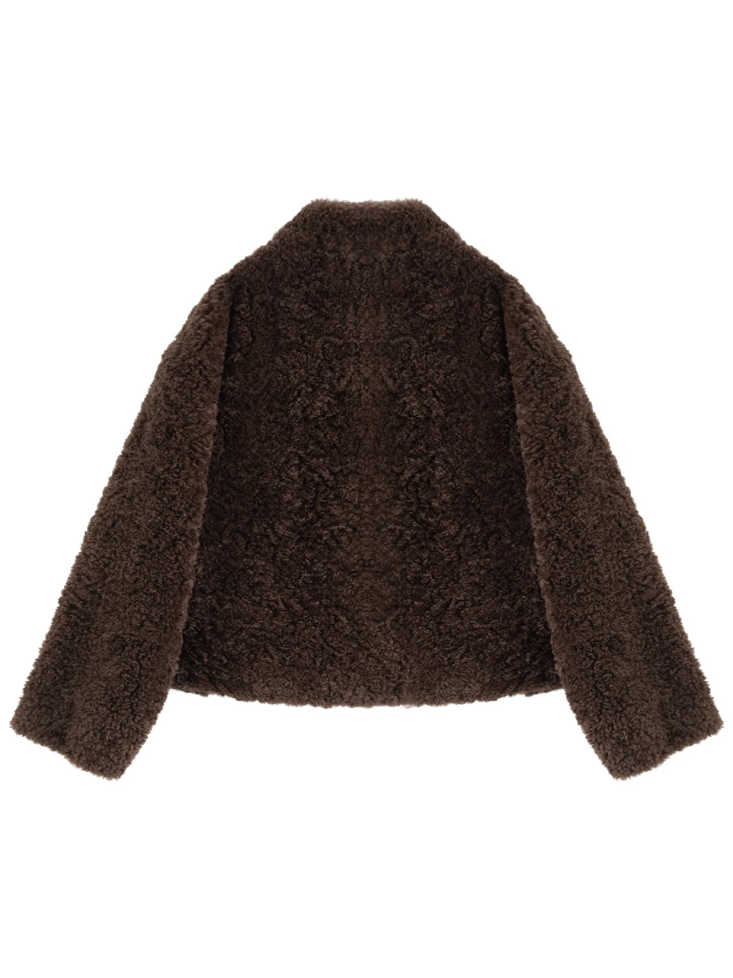 Brown Plush Faux Fur Jacket