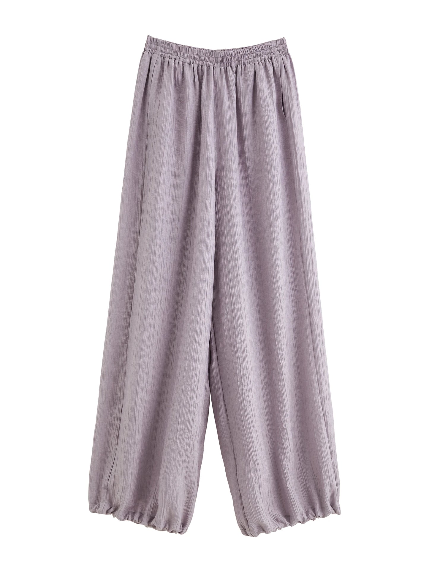 Brown Ribbed Balloon Pants
