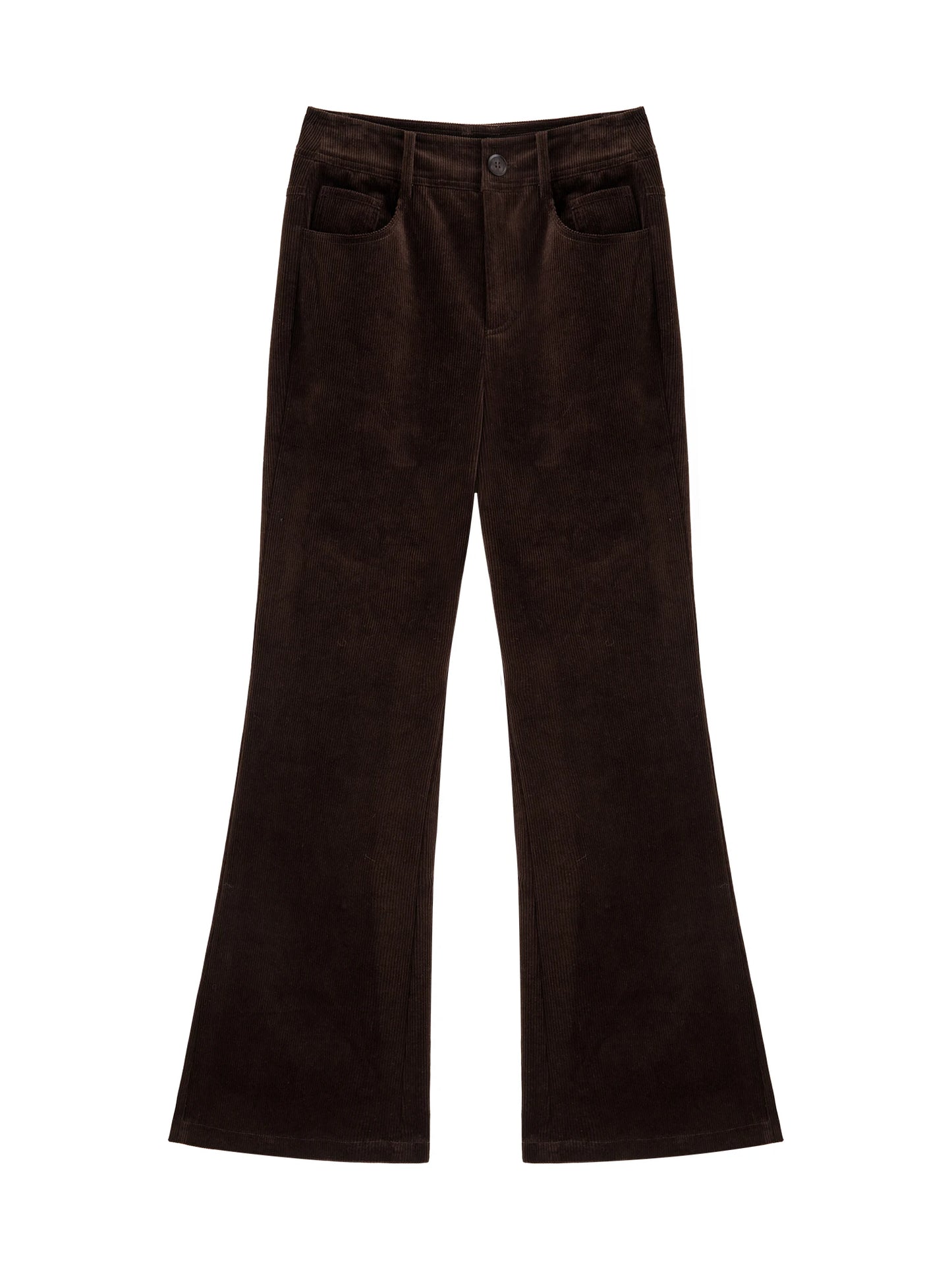 Brown Corduroy Flared Pants
