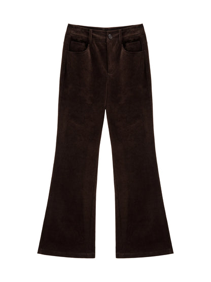 Brown Corduroy Flared Pants