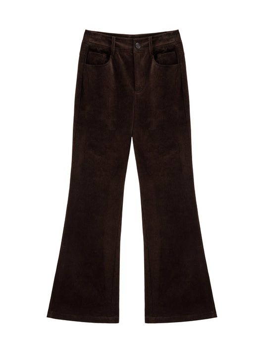 Brown Corduroy Flared Pants