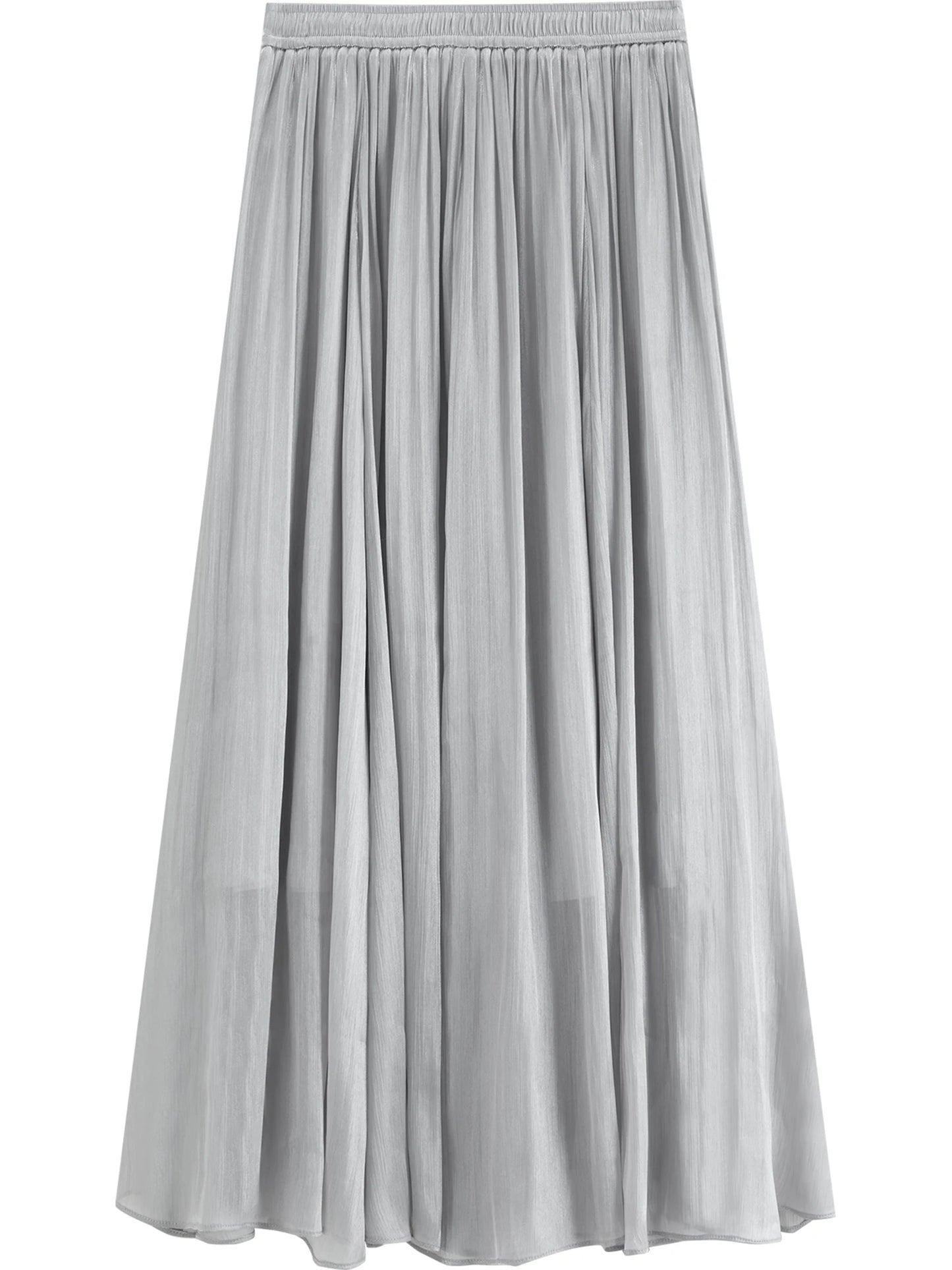 Pale Pink Satin Maxi Skirt