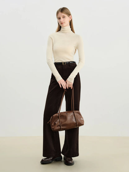 Brown Corduroy Flared Pants