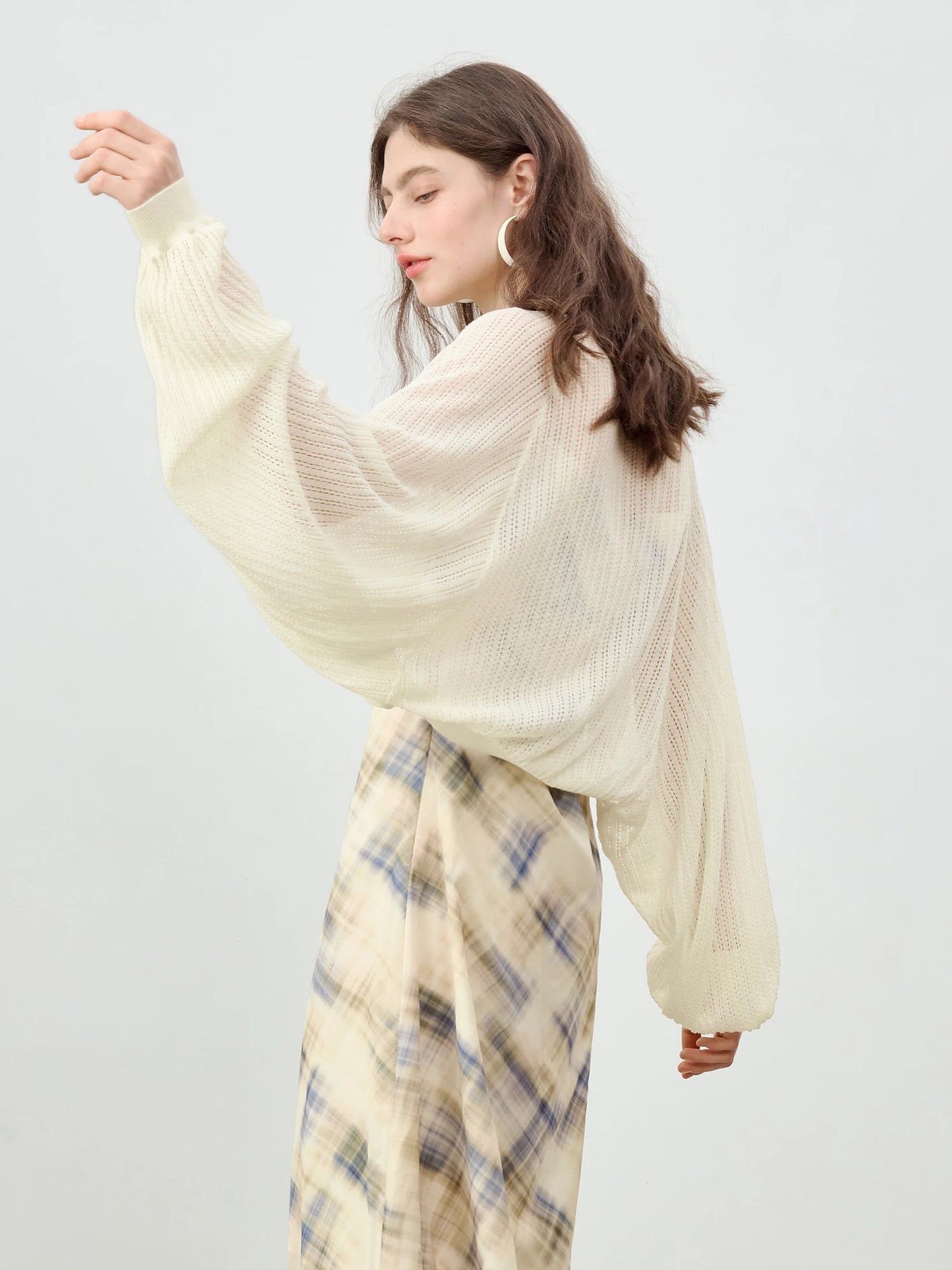 Mint Batwing Open Knit Cardigan
