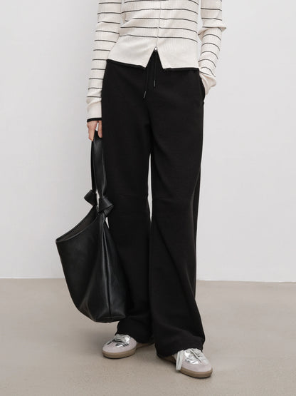 Black Knit Wide Leg Pants