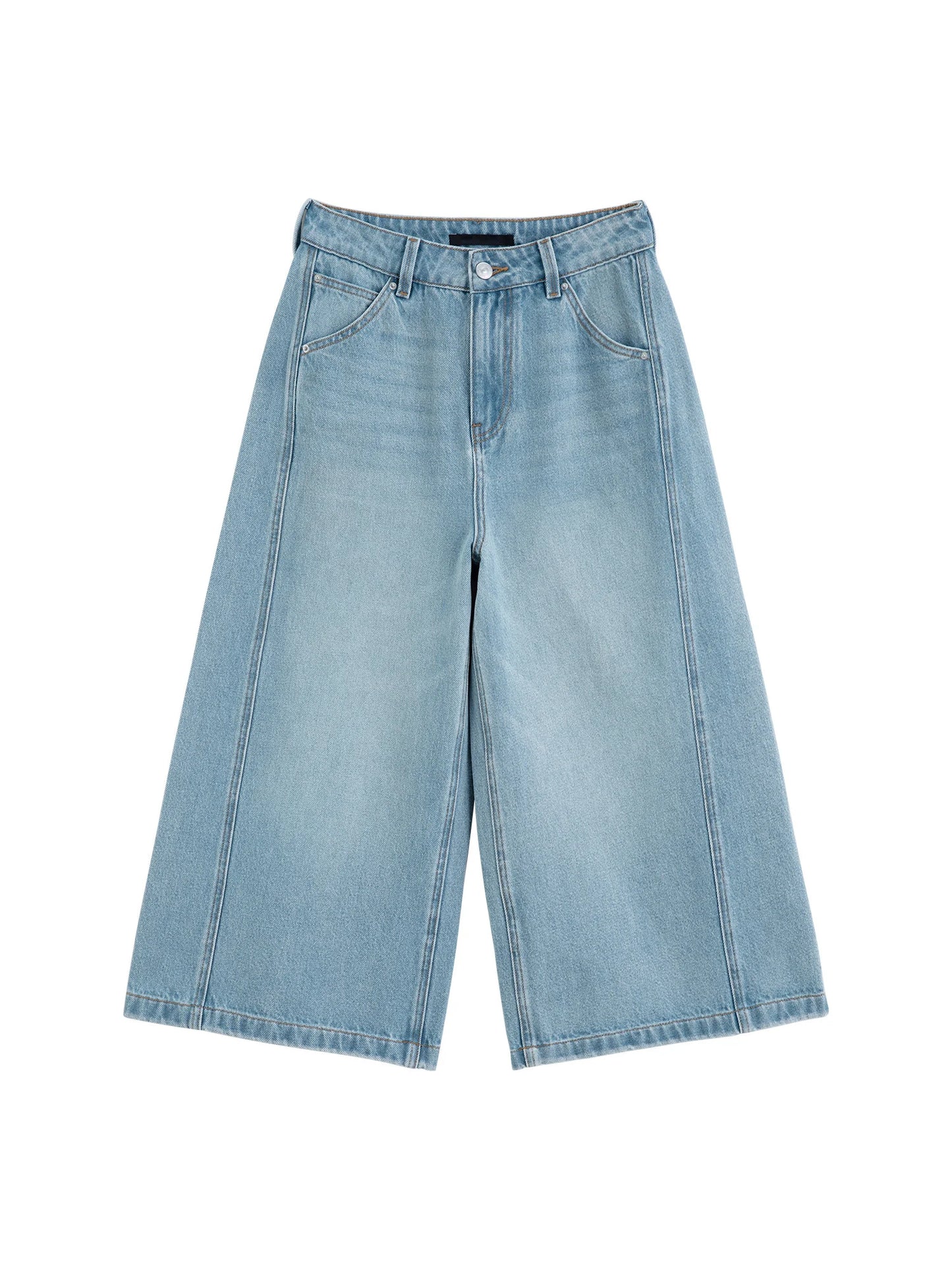White Mid Calf Straight Jeans