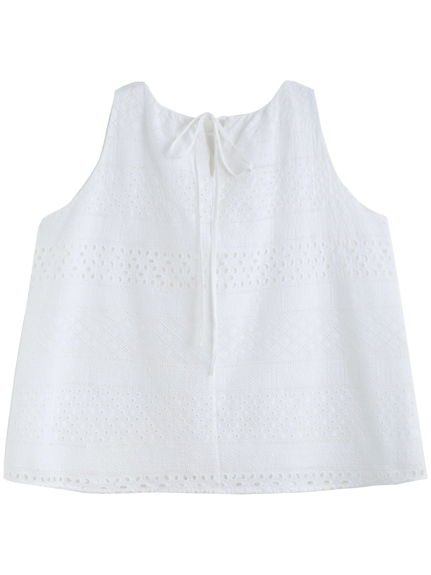 White Sleeveless Tiered Skirt Set