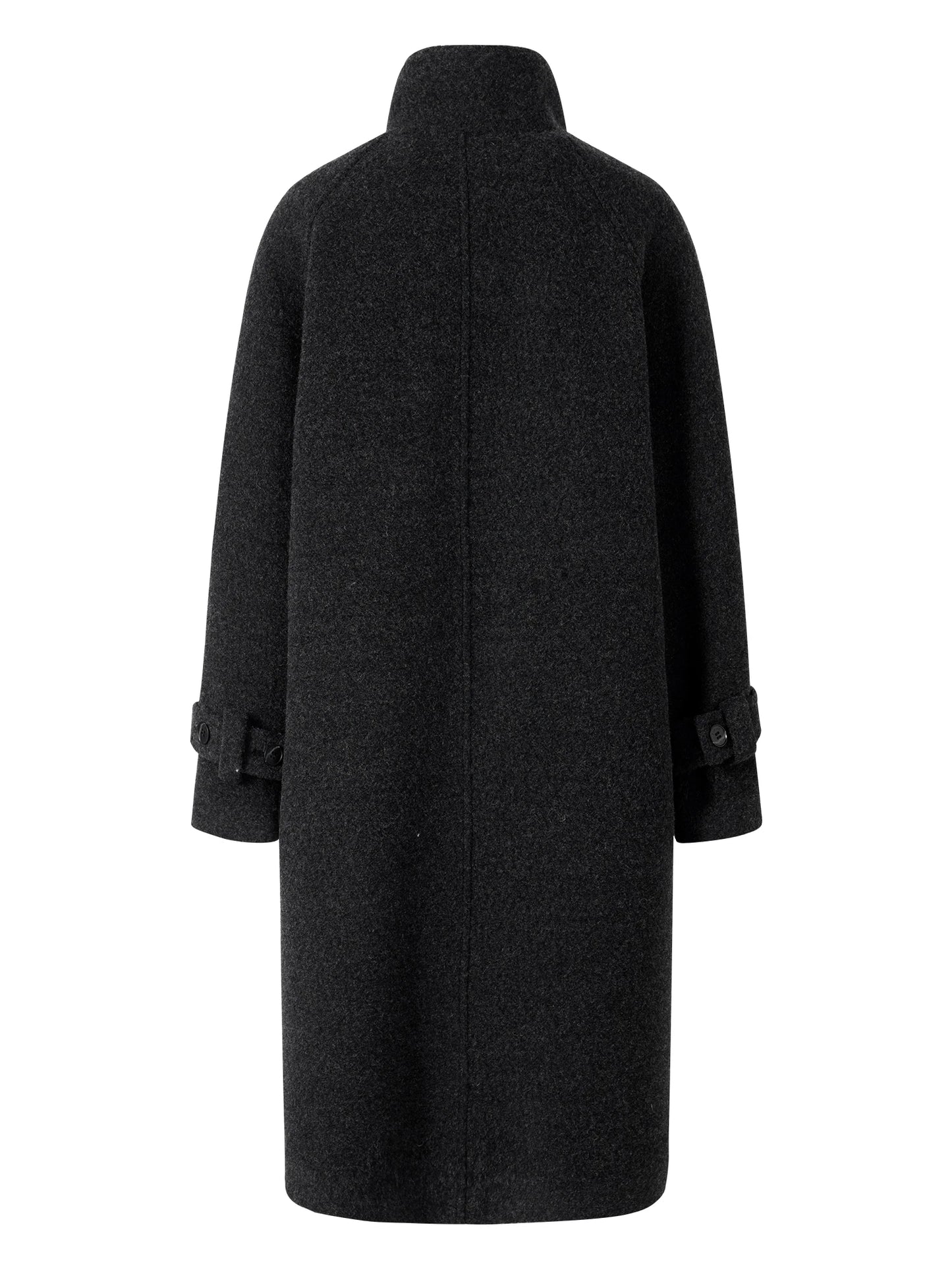 Charcoal Double Breasted Wool Coat