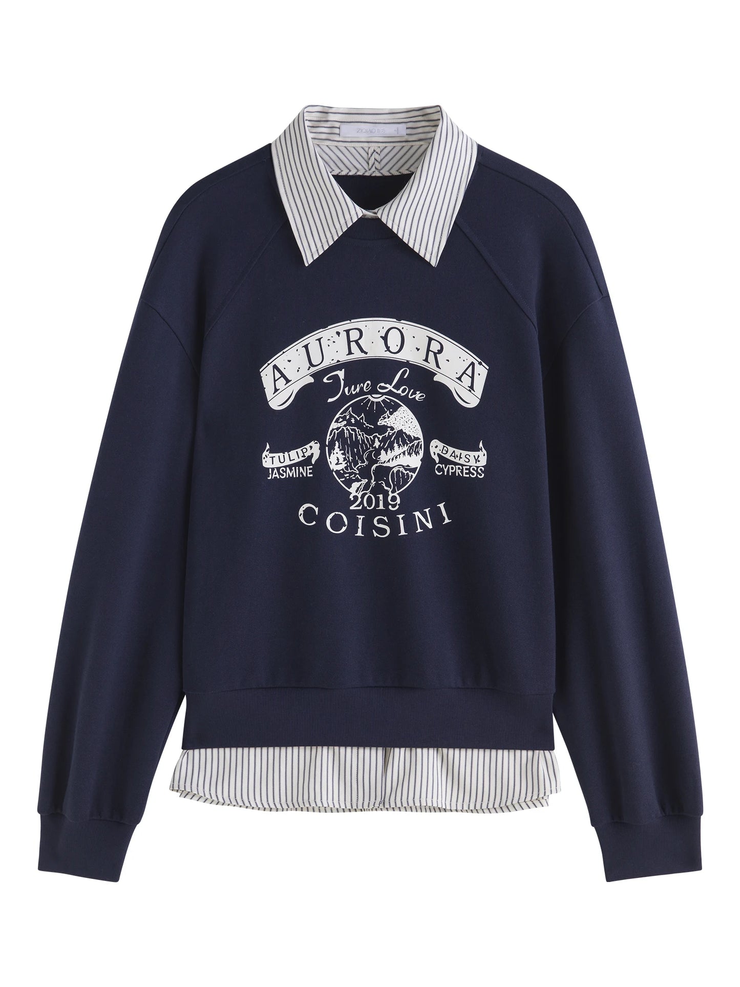 Ivory Graphic Layered Sweatshirt