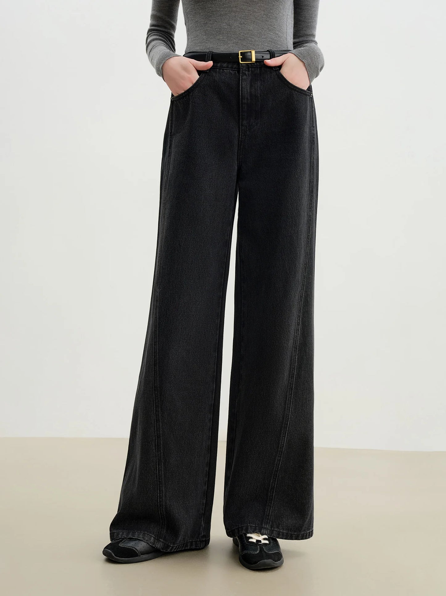Dark Wash Curved Seam Jeans