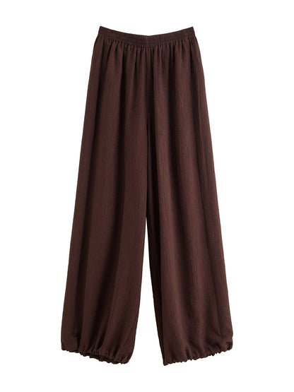 Brown Ribbed Balloon Pants