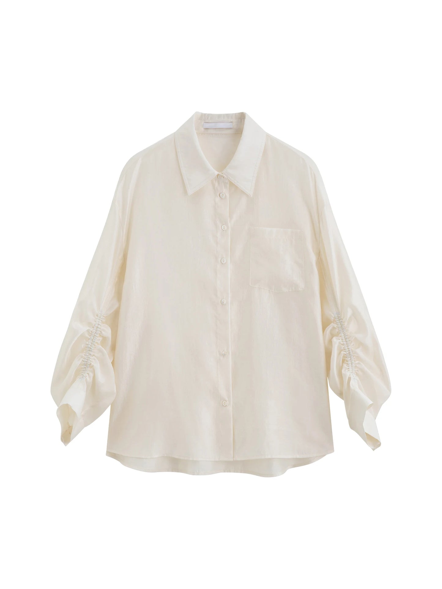 Pink Satin Long Sleeve Shirt