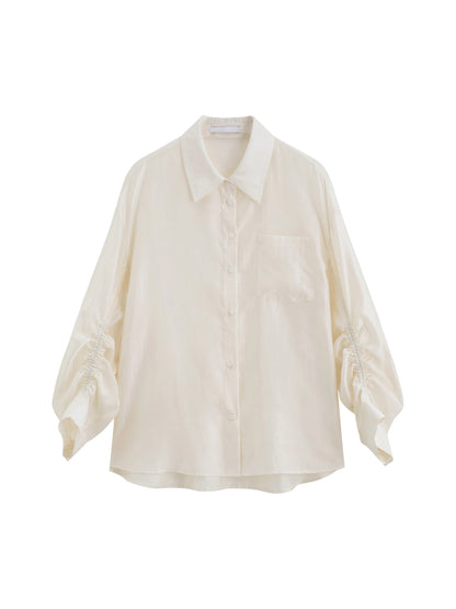 Pink Satin Long Sleeve Shirt