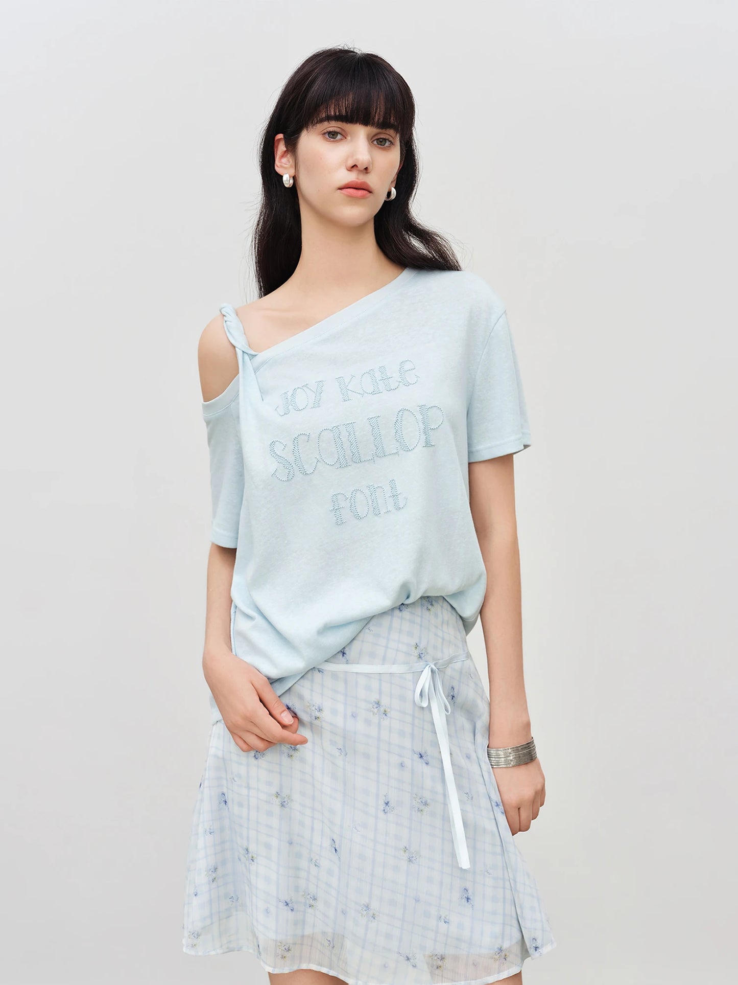 Pale Blue Knotted Graphic Tee