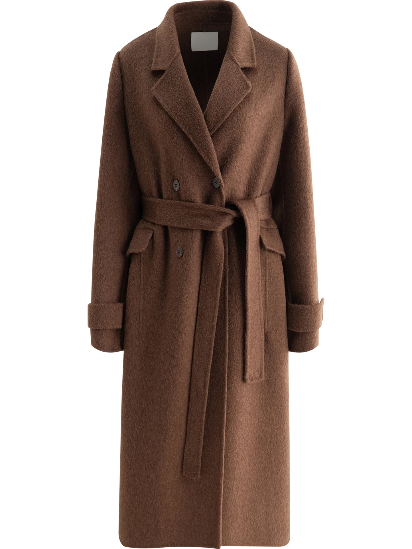 Ivory Belted Wool Overcoat