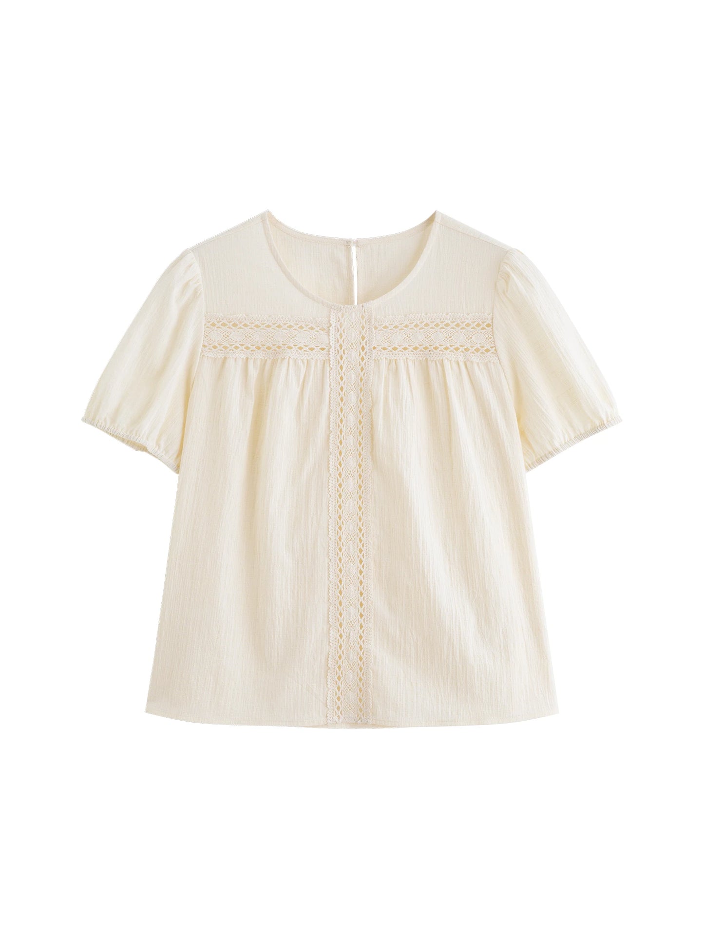 Cream Lace Cutout Skirt Set