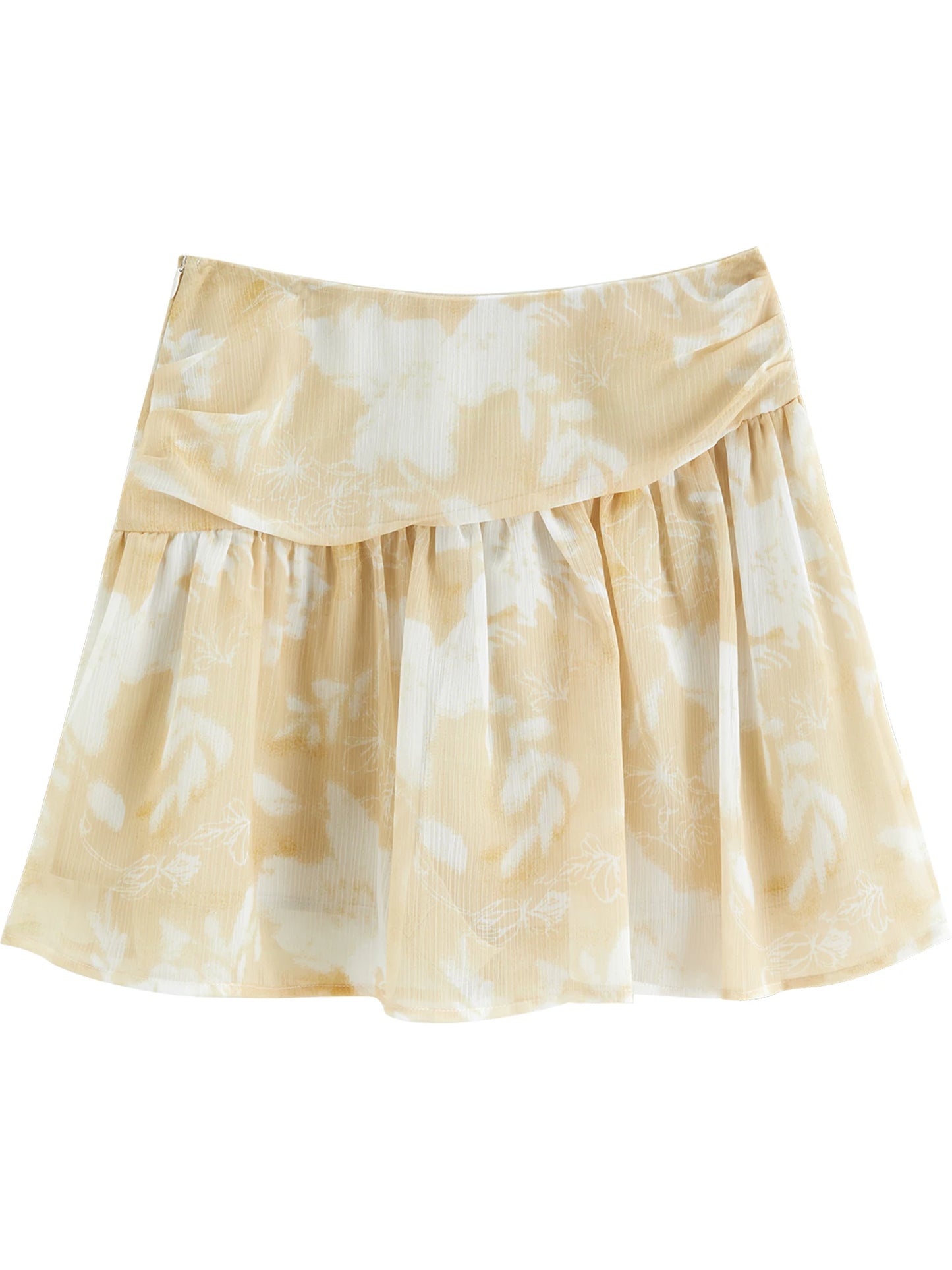 Printed Ruffle Blouse Shorts Set