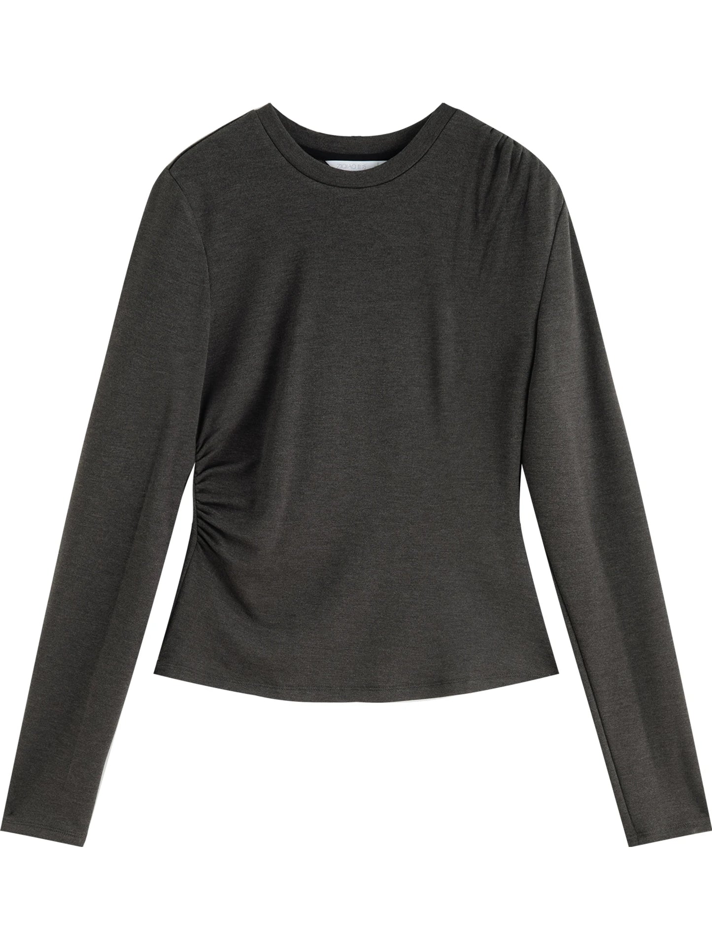 Ivory Ruched Long Sleeve Top
