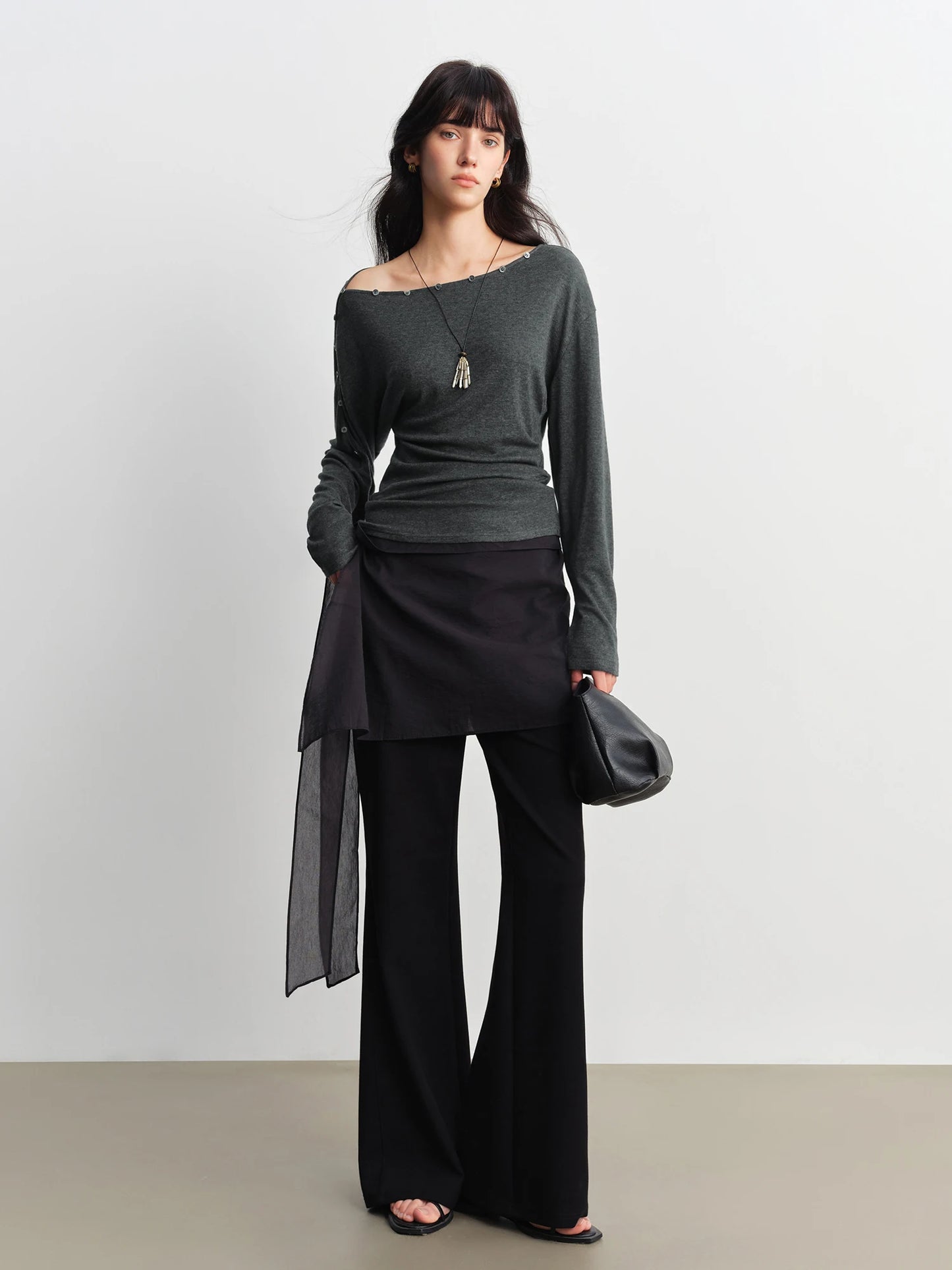 Black High Waist Flared Pants
